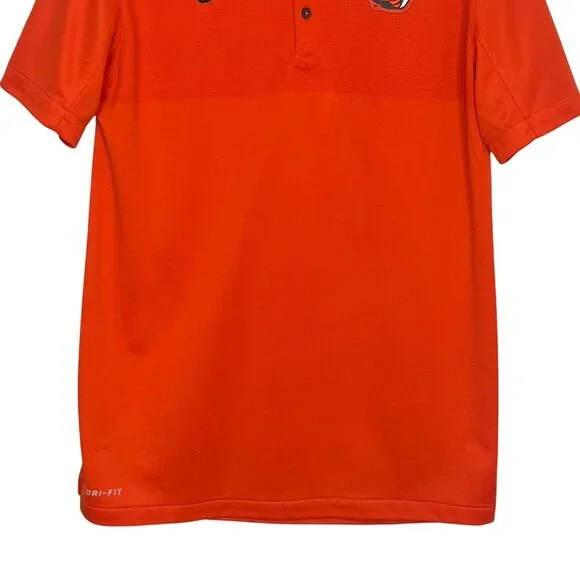 Nike Oregon Beavers Golf Polo Shirt Mens Small Orange NCAA Football Dri Fit - Picture 4 of 9